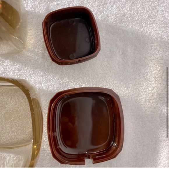 Vintage Brown Thick Hard Plastic Creamer &  Sugar Dish With Lids - Picture 5 of 11